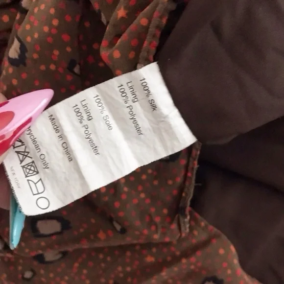 Slate + Willow Brown Faux Wrap Silk Dress size 4 - Picture 8 of 9